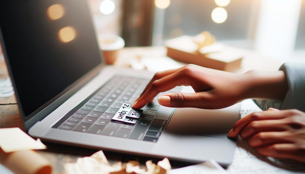 Klávesová zkratka zpět: Ctrl+Z vrátí změny v dokumentu