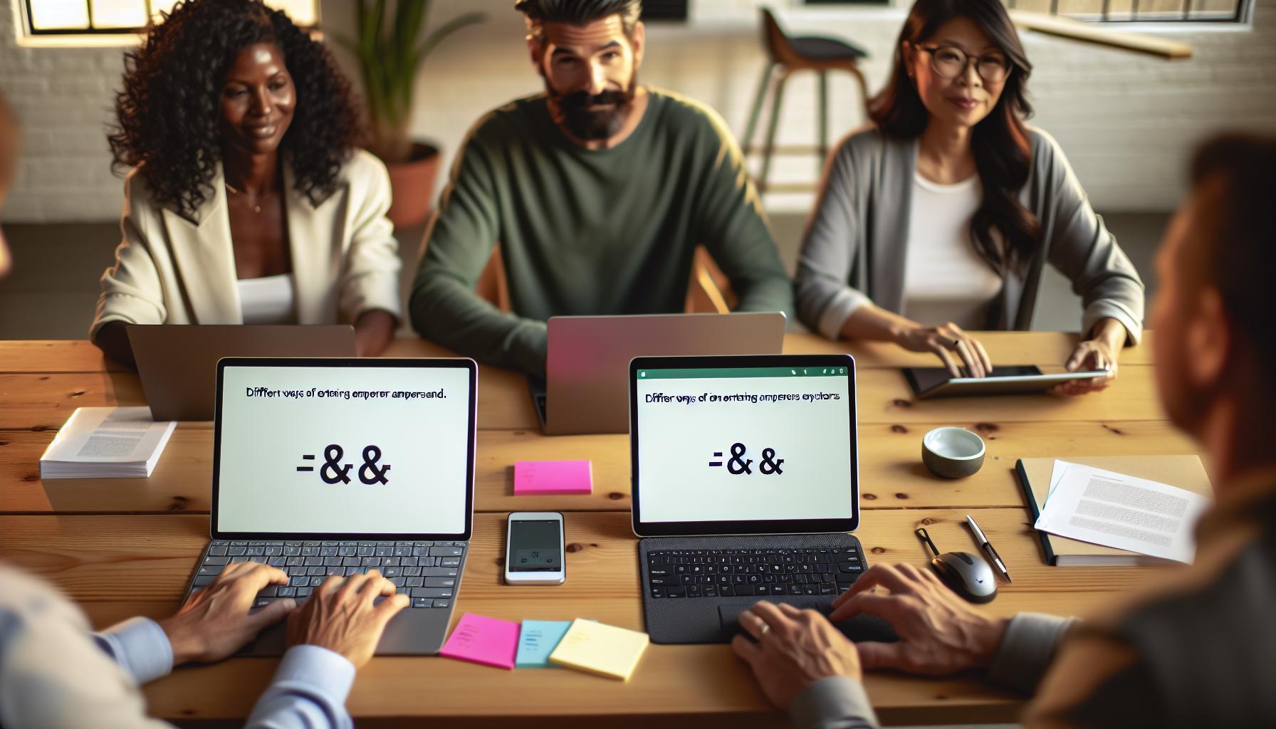 Různé způsoby zadání ampersandu v různých operačních systémech