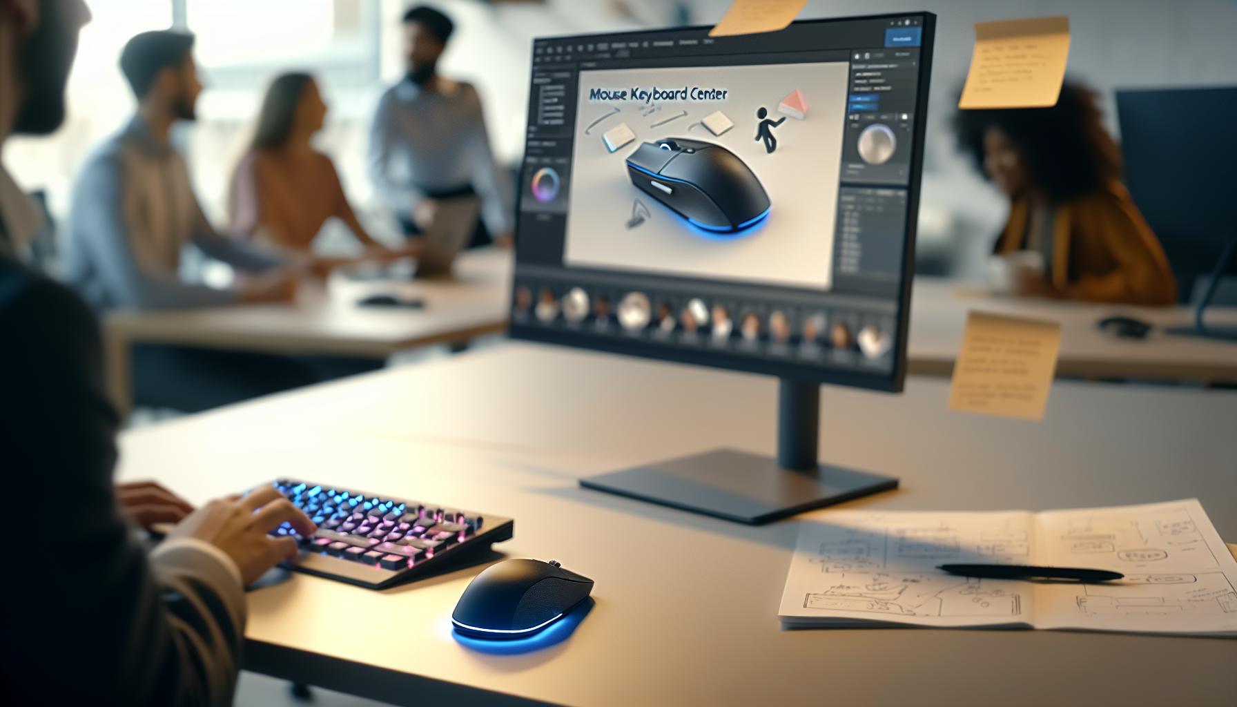 Popis funkcí Centra myši a klávesnice