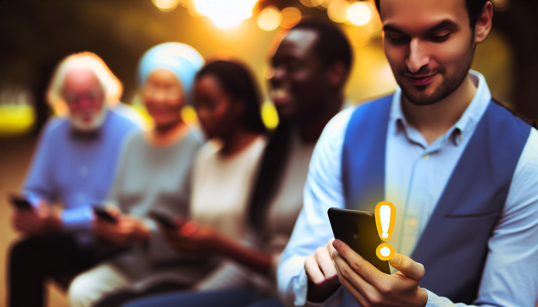 Použití vykřičníku na mobilních zařízeních