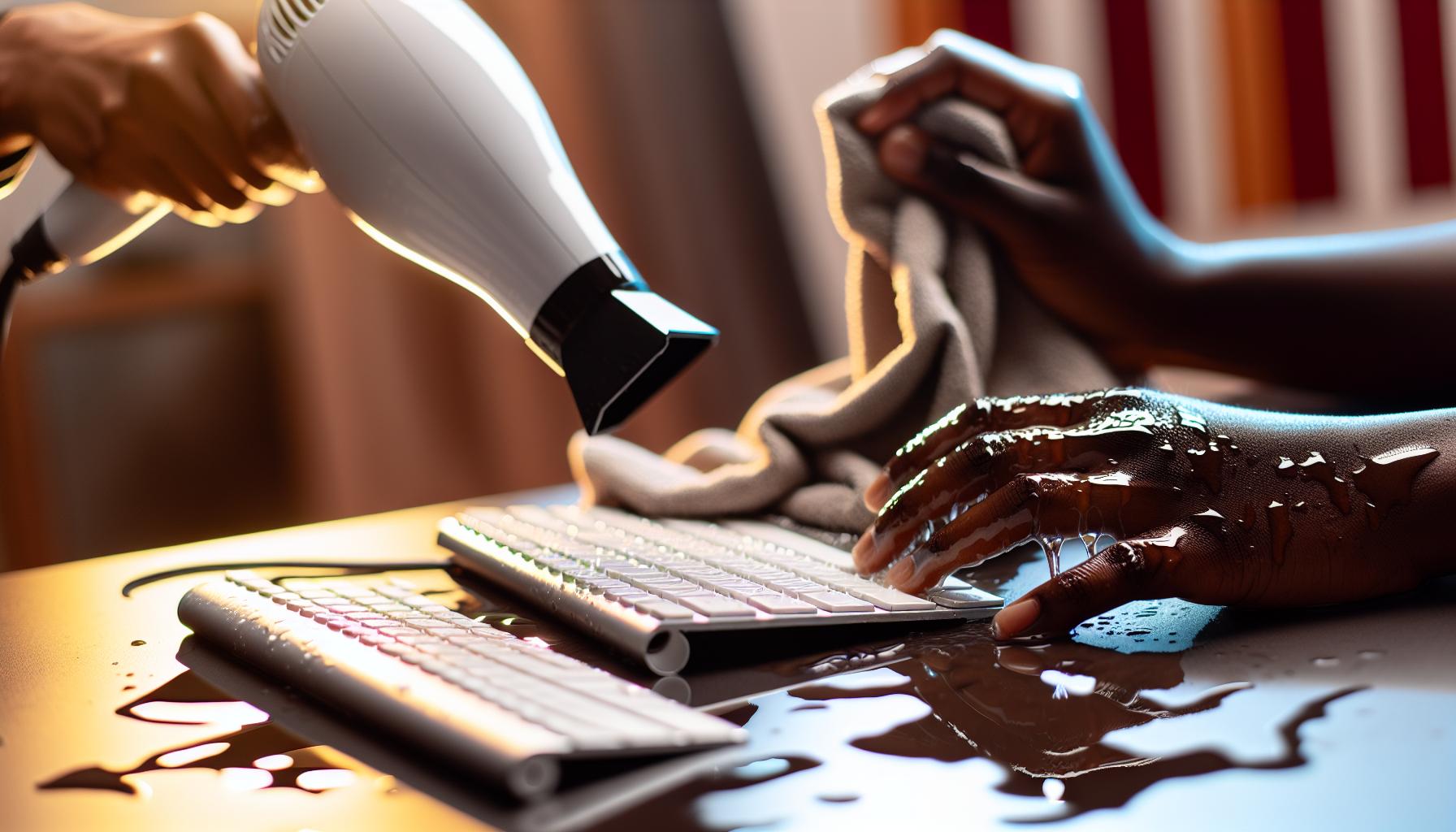 Co se stane když do klávesnice natečou voda – První pomoc