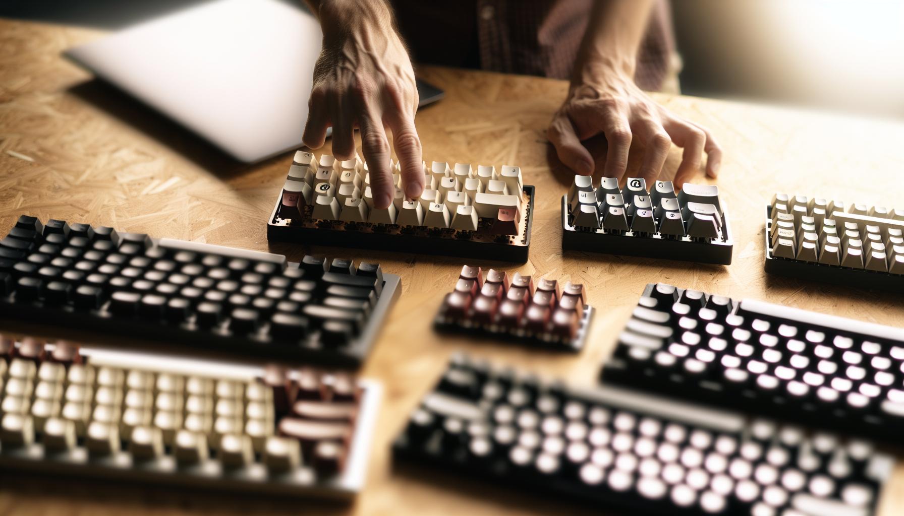 Zavináč na různých typech klávesnic